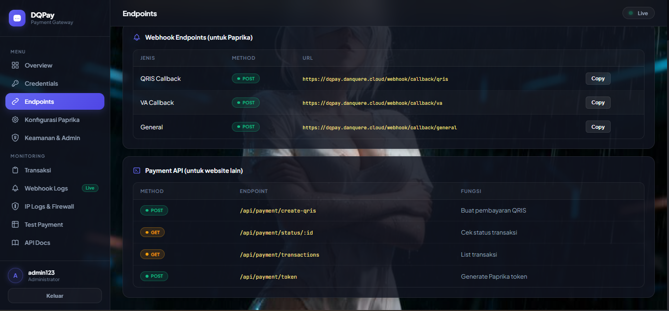 Preview Payment Gateway Setup 2